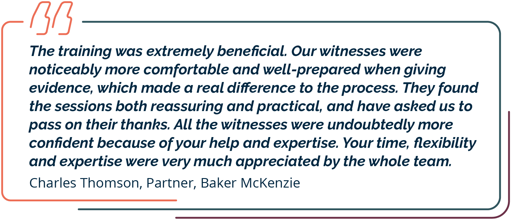 A quote from Charles Thomson, a partner at Baker McKenzie, is displayed. AI generated content