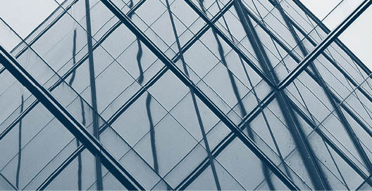 architecture of geometry at glass window - monochrome